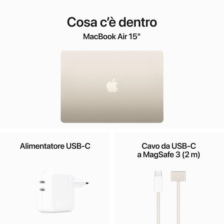 APPLE 15 MACBOOK AIR APPLE M3 CHIP 8-CORE CPU GALASSIA